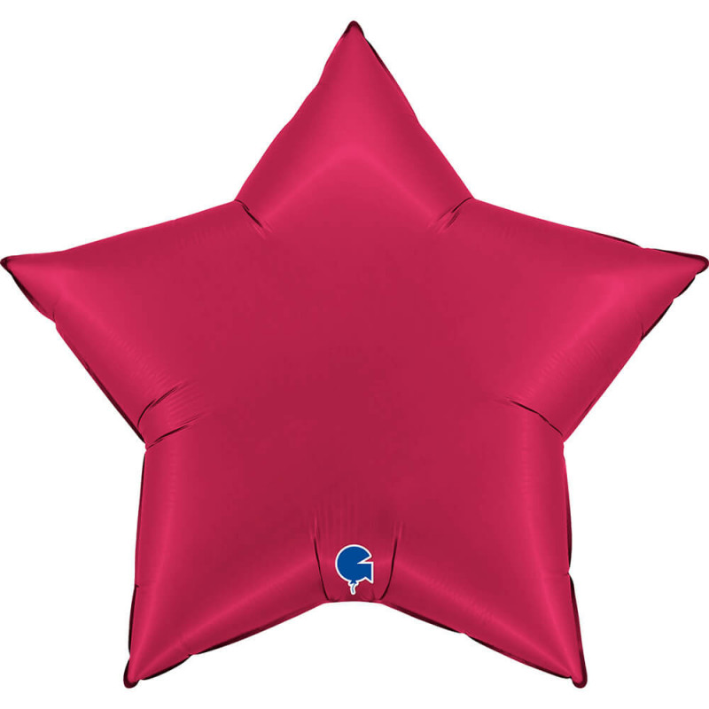 Ballon Alu Étoile XL Rouge Cerise 36" 91 cm Satin Cherry – Grabo