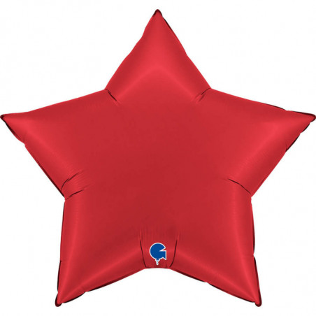 Ballon Alu Étoile XL Rouge Chromé 36" 91 cm – Grabo