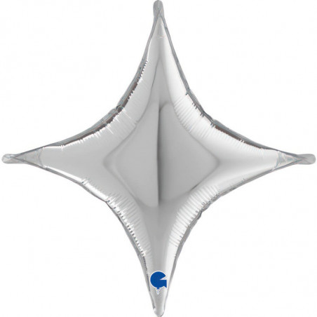 Deco-Concave Cross Silver 18"
