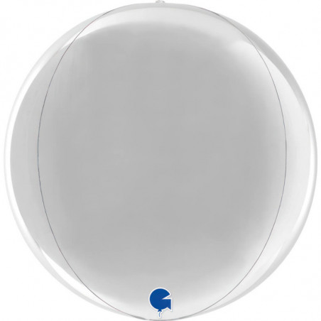 Ballon Globe Orbz Argent Brillant 15" (38 cm) – Grabo