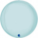 Ballon Globe Orbz Bleu Pastel – Satin Pastel Blue 15" (38 cm) – Grabo