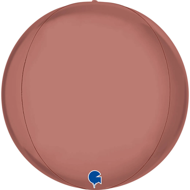 Ballon Globe Orbz Rose Gold Chromé – Platinium Rosé 15" (38 cm) – Grabo