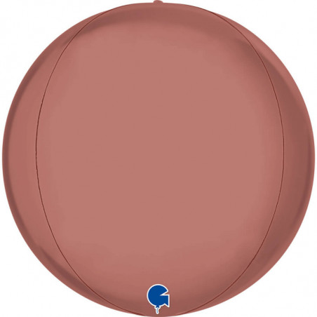 Ballon Globe Orbz Rose Gold Chromé – Platinium Rosé 15" (38 cm) – Grabo