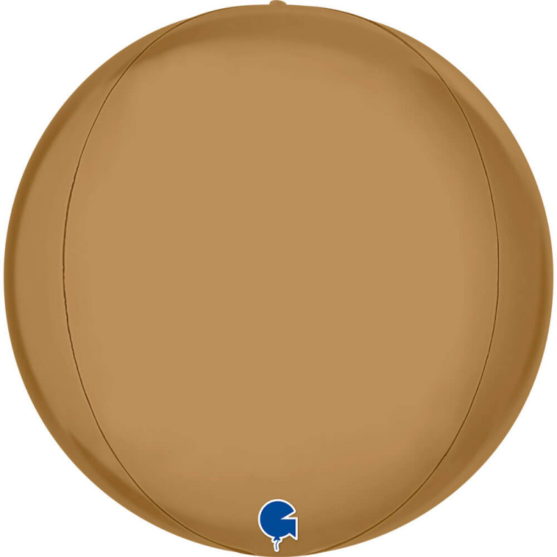 Ballon Globe Orbz Doré Chromé – Platinium Gold 15" (38 cm) – Grabo