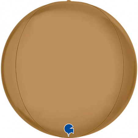 Ballon Globe Orbz Doré Chromé – Platinium Gold 15" (38 cm) – Grabo