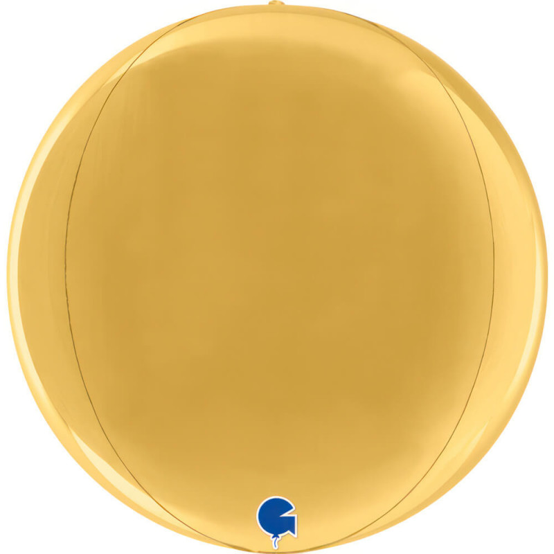 Ballon Orb Mylar Doré Brillant – 30 cm – Grabo