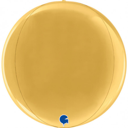 Ballon Orb Mylar Doré Brillant – 30 cm – Grabo