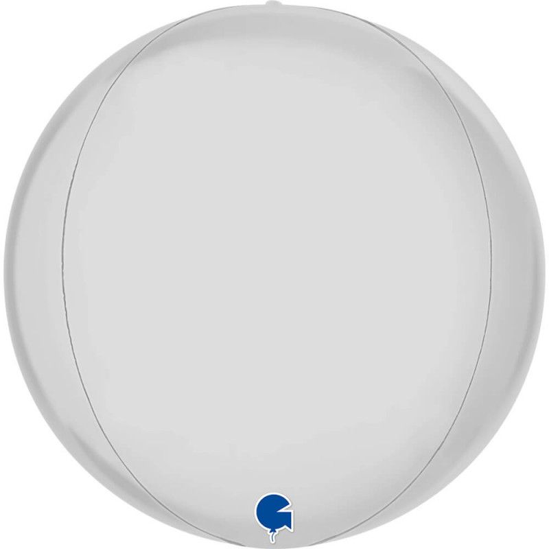 Ballon Orb Mylar Blanc Mat Satin – 30 cm – Grabo