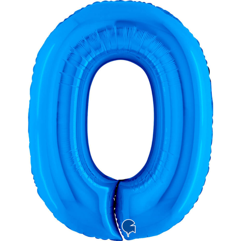 Ballon alu chiffre 0 bleu foncé Blue 40inc Grabo