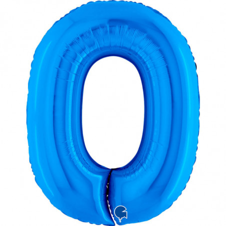 Ballon alu chiffre 0 bleu foncé Blue 40inc Grabo