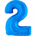 Ballon aluminium Chiffre 2 Bleu Blue 40inc Grabo