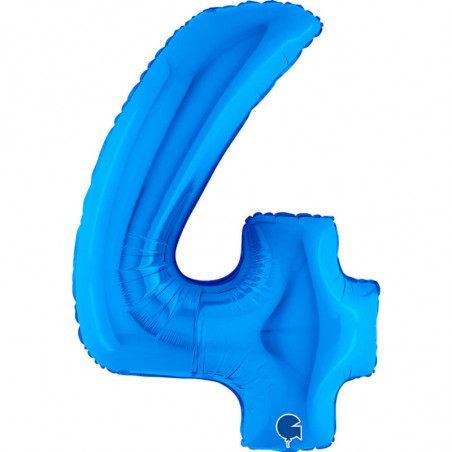 Ballon aluminium chiffre 4 Bleu foncé Blue 40inc Grabo