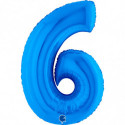 Ballon aluminium chiffre 6 Bleu foncé Blue 40inc Grabo