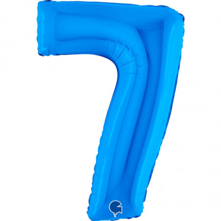 Ballon aluminium chiffre 7 Bleu foncé Blue 40inc Grabo