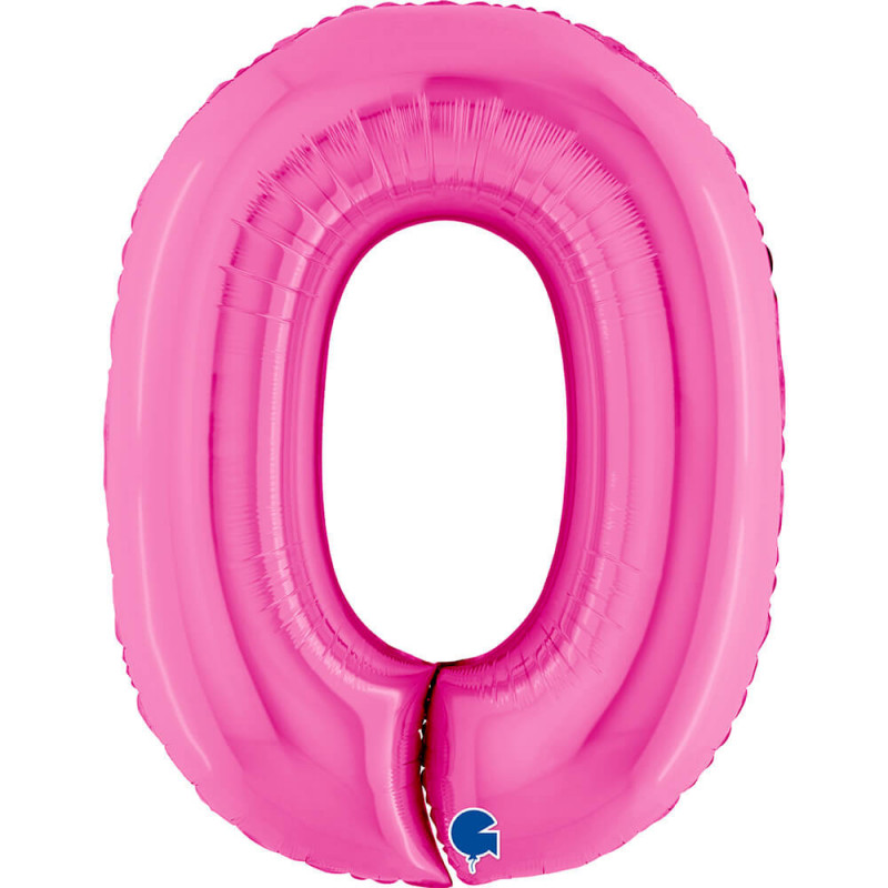 Ballon alu chiffre 0 rose fuchsia Fuxia 40inc Grabo