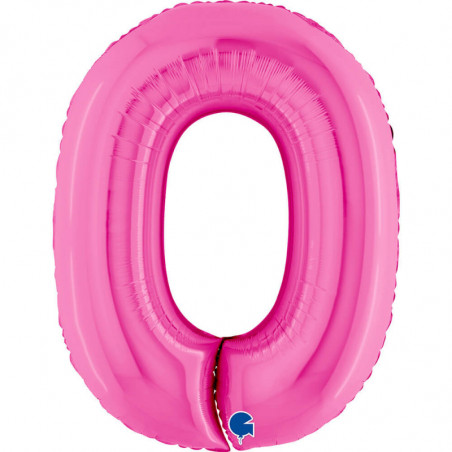 Ballon alu chiffre 0 rose fuchsia Fuxia 40inc Grabo