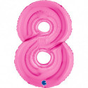 Ballon aluminium chiffre 8 Rose fuchsia Fuxia 40inc Grabo