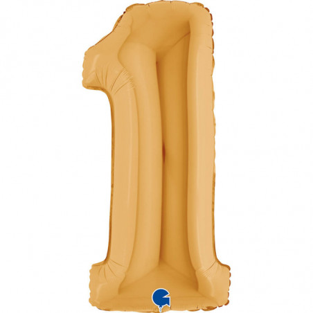 Ballon alu chiffre 1 doré Gold 40inc Grabo