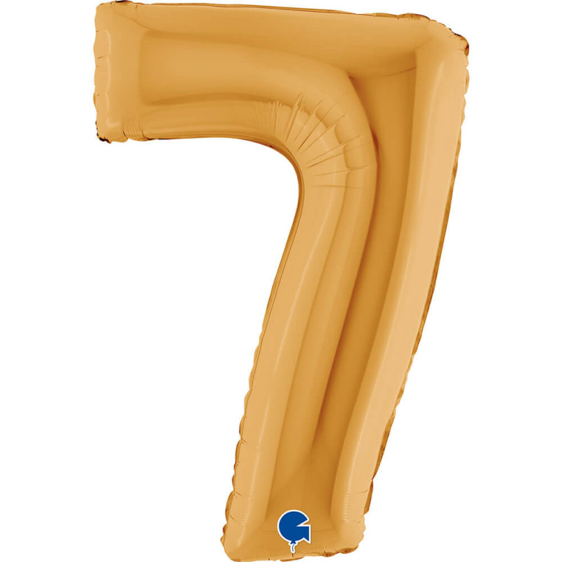 Ballon aluminium chiffre 7 Doré Gold 40inc Grabo