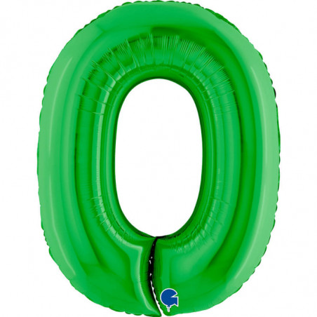Ballon alu chiffre 0 Vert foncé Green 40inc Grabo