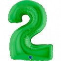 Ballon aluminium Chiffre 2 Vert foncé Green 40inc Grabo
