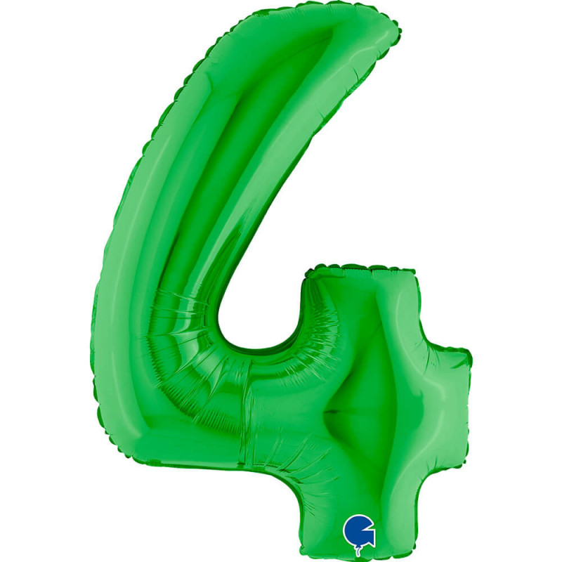 Ballon aluminium chiffre 4 Vert foncé Green 40inc Grabo