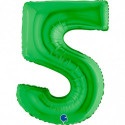 Ballon aluminium chiffre 5 Vert foncé Green 40inc Grabo