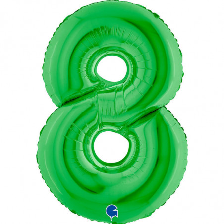 Ballon aluminium chiffre 8 Vert foncé Green 40inc Grabo