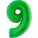 Ballon aluminium chiffre 9 Vert foncé Green 40inc Grabo