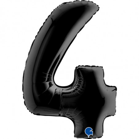 Ballon aluminium chiffre 4 Noir Black 40inc Grabo