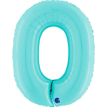 Ballon chiffre alu bleu clair Pastel Blue 40inc Grabo