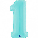 Ballon aluminium chiffre bleu clair Pastel Blue 40inc Grabo