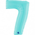 Ballon aluminium chiffre 7 Bleu clair Pastel Blue 40inc Grabo