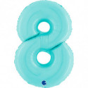 Ballon aluminium chiffre 8 Bleu clair Pastel Blue 40inc Grabo
