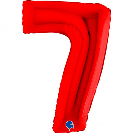 Ballon aluminium chiffre 7 Rouge 40inc Grabo