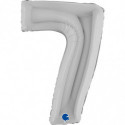 Ballon aluminium chiffre 7 argent - Silver 40inc Grabo