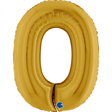 Ballon alu chiffre 0 - Gold 5 40inc