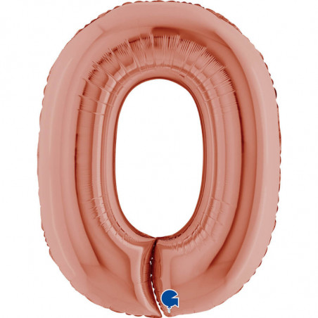 Ballon alu chiffre 0 Rose Gold 40inc Grabo