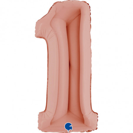 Ballon aluminium Chiffre 1 Rose Gold 40inc Grabo