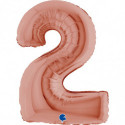 Ballon aluminium chiffre 2 Rose Gold 40inc Grabo