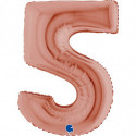 Ballon aluminium chiffre 5 Rose Gold 40inc Grabo