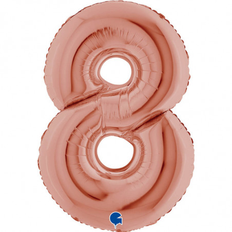 Ballon aluminium chiffre 8 Rose Gold 40inc Grabo