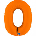 Ballon alu chiffre 0 Orange Matte Orange 40inc Grabo