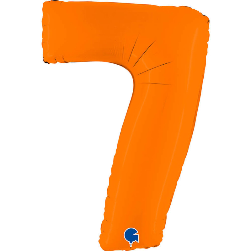 Ballon aluminium chiffre 7 Orange Mat 40inc Grabo