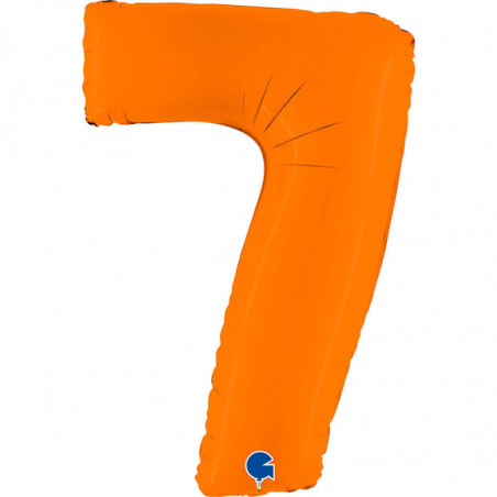 Ballon aluminium chiffre 7 Orange Mat 40inc Grabo