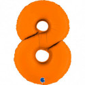 Ballon aluminium chiffre 8 Orange Mat 40inc Grabo