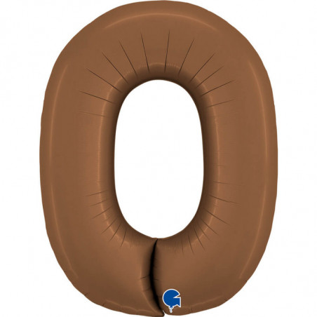 Ballon alu chiffre Marron Mocha Satin Chocolate 40inc Grabo