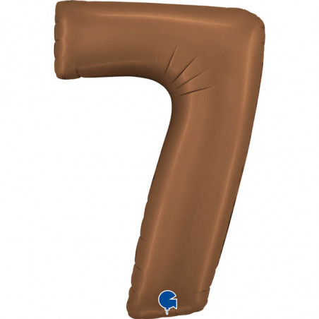 Ballon aluminium chiffre 7 Mocha Chocolat 40inc Grabo