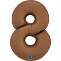 Ballon aluminium chiffre 8 Marron Satin Chocolate 40inc Grabo
