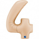 Ballon aluminium chiffre 4 Nude mat Satin Nude 40inc Grabo